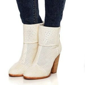 Rag and bone perforated Newbery boot classic white